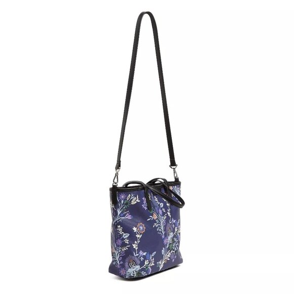 Vera Bradley Coated Canvas Every Day Small Tote Bag Purse Blue Garden Masquerade - Picture 2 of 6